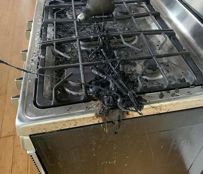 Fire damage from oven